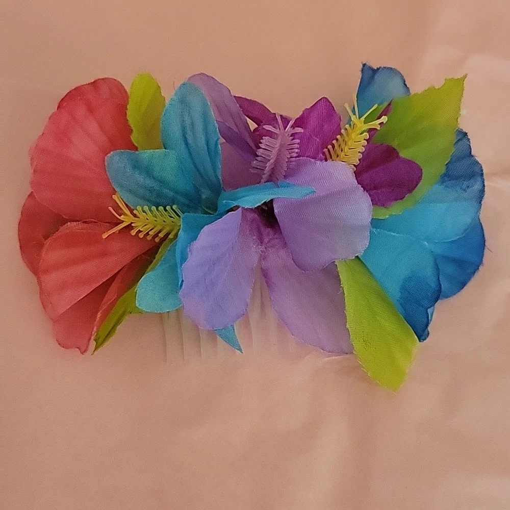 Hair Accessory Flowers  Clips Bands Combs Pink Yellow Blue